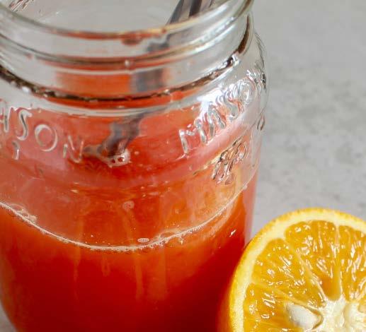 serving fruit juice (orange specifically) provides: Vitamin C 149% of DRV (excellent