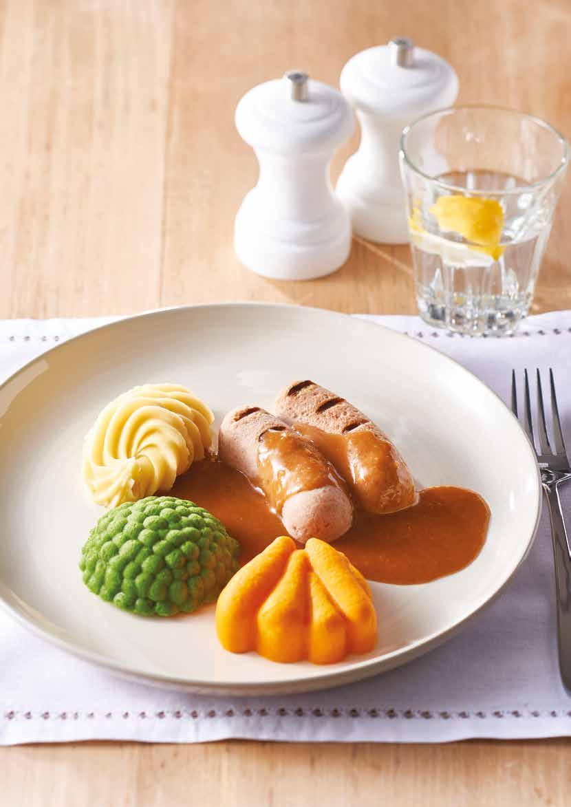 Sausages, Mash & Gravy A classic to delight your residents.