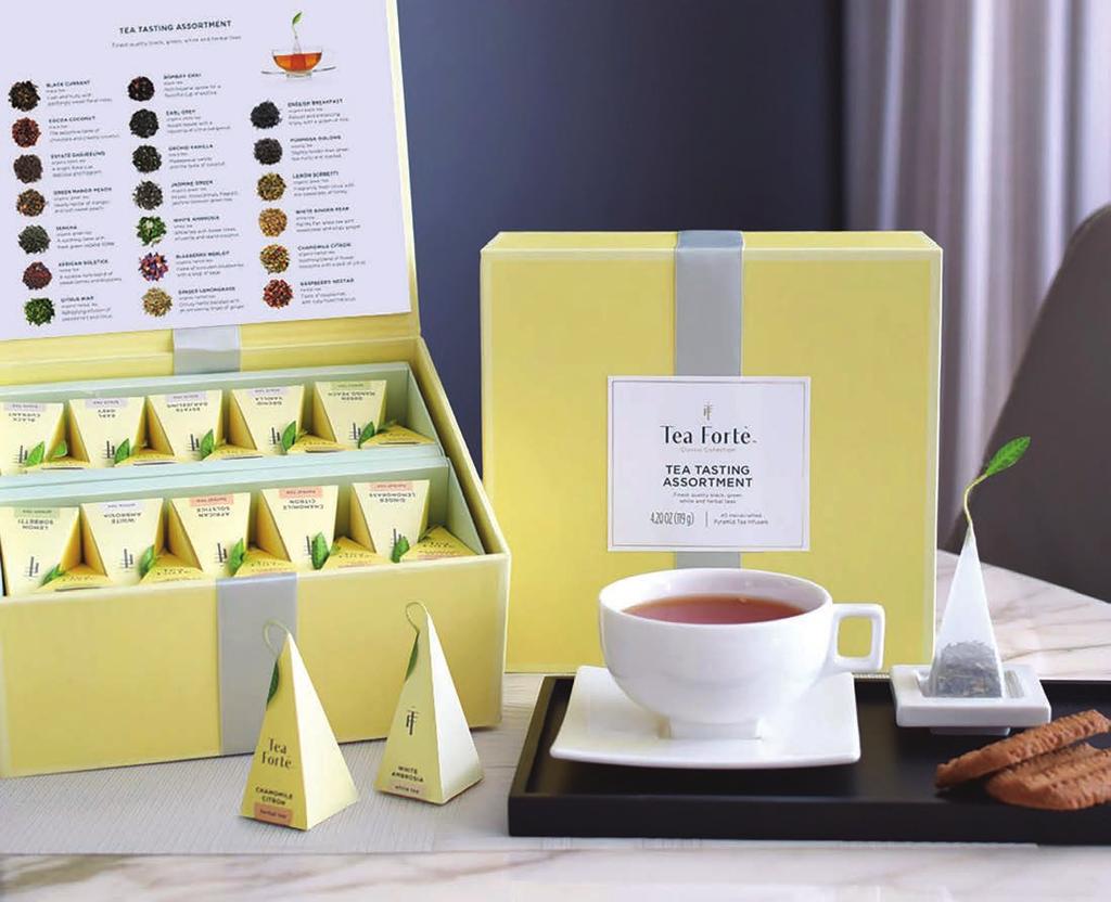 A TEA CHESTS Our most expansive collections of Tea Forté blends. Each assortment offers forty tea infusers, two each of twenty exceptional blends.