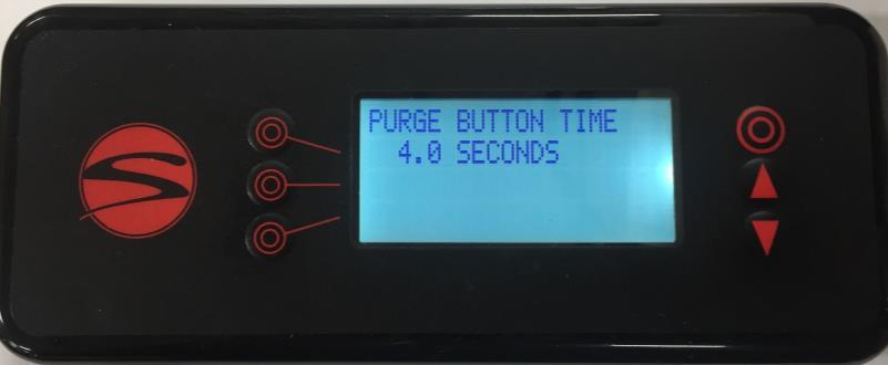 PROGRAMMING Menu: Purge Button Time Line 2 indicates the adjustable amount of time that the purge will run before shutting off. This setting is used for all purge buttons.