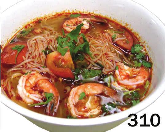 50 307 Wonton & BBQ Pork Egg Noodle Soup Hoành Thánh & Xá Xiú $9.50 in Wonton have shrimp & pork 308 BBQ Pork Rice Noodle Soup Hủ Tiếu Xá Xiú $8.