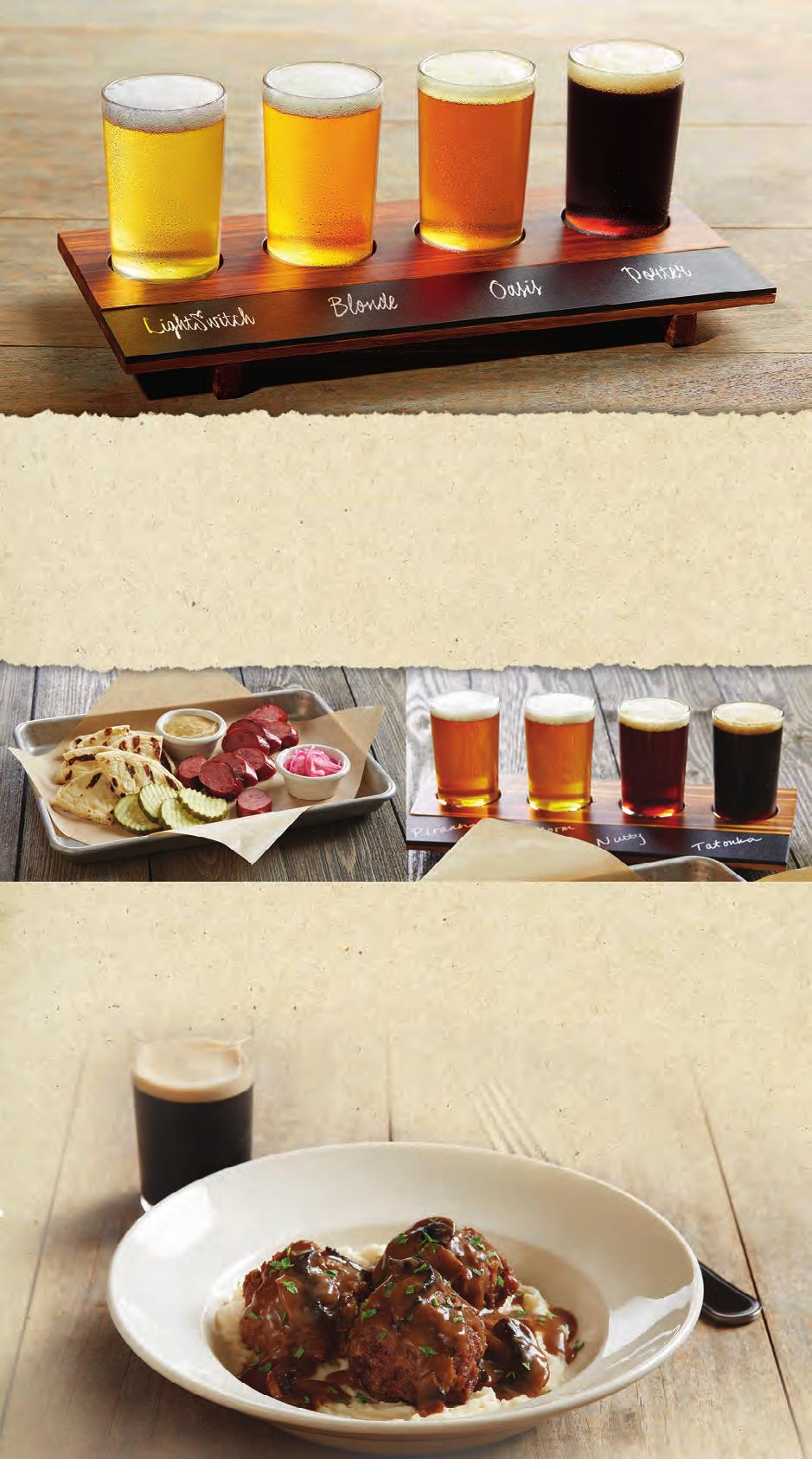 20-OZ GOLD MEDAL FLIGHT Perfect pairings straight from our chef and brewmaster.