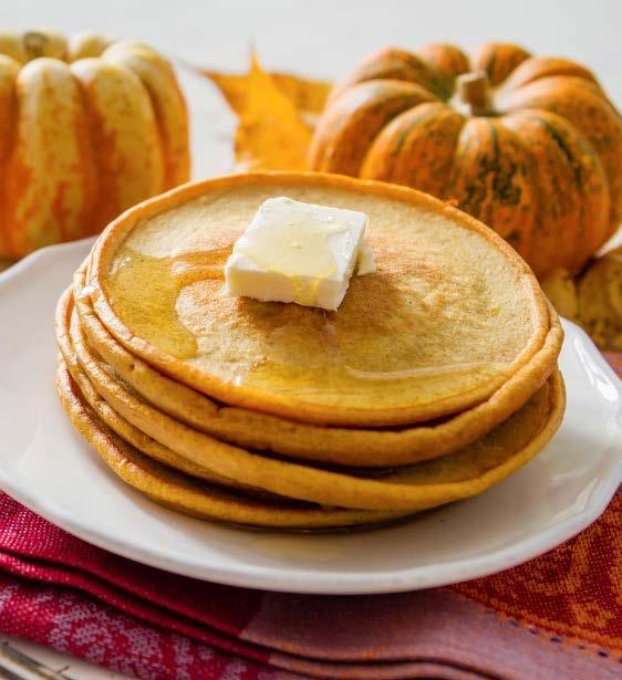 Stir in pumpkin butter, cinnamon and vanilla. Step 2: Spray griddle with Pan Release spray. Pour ¼ cup batter onto griddle.