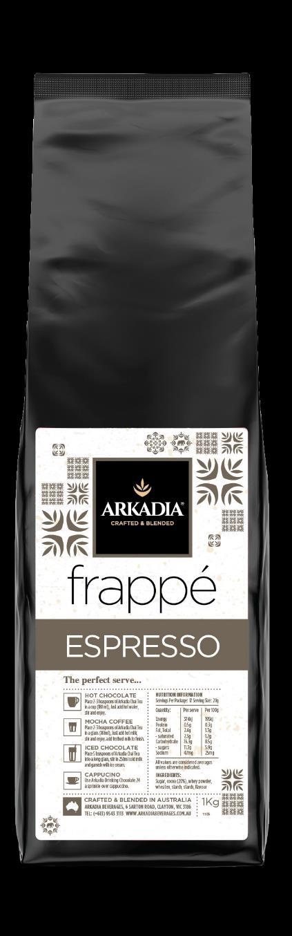 Frappe Espresso Our master blenders have developed a range of ice blended beverages that deliver
