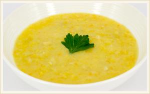 Chicken &Corn Soup A thick and creamy corn soup with a tasty blend of chicken pieces.