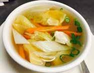95 Tom Yum Seafood WOON SEN SOUP 3.95 Clear noodle with chicken, shrimp, napa & scallions in a flavorful broth. WON TON SOUP 3.