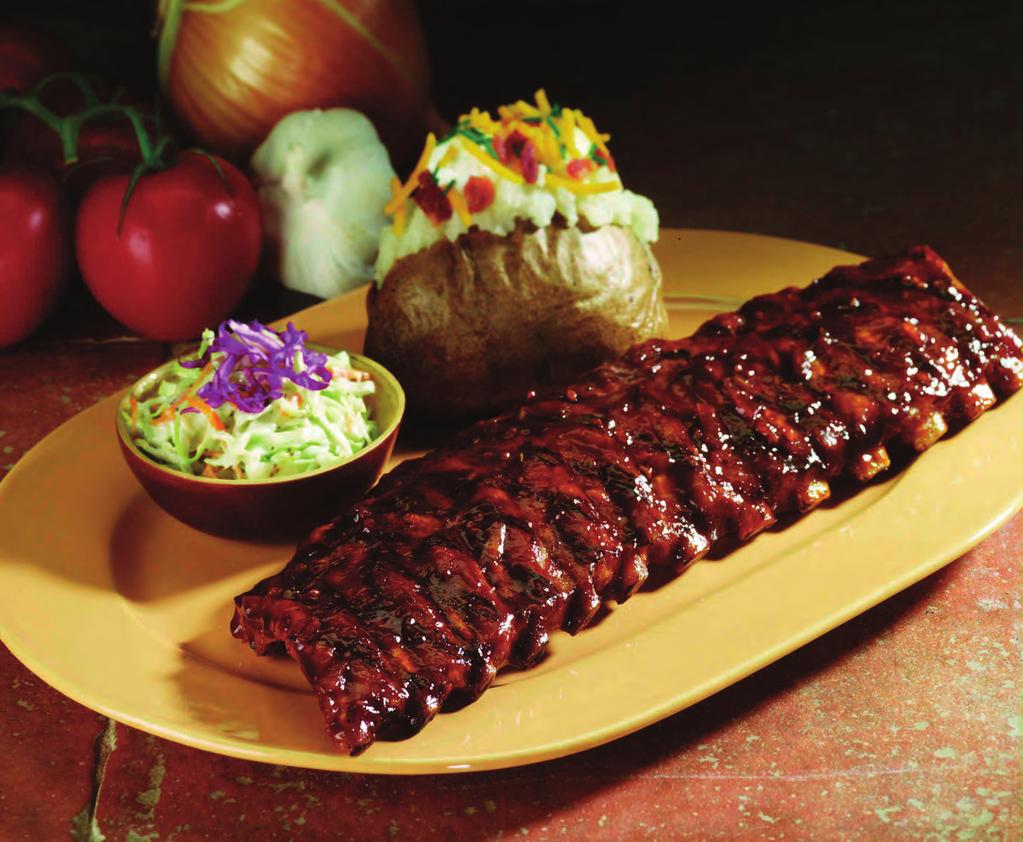 WORLD FAMOUS RIBS Rib entrees are served with fresh bread, cole slaw and your choice of one side item.
