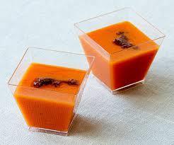 sea salt Garnish with paprika or cayenne Blend at high speed to desired consistency, eat right away or serve chilled.