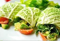 Spoon into lettuce cups and top with diced avocado and a squeeze of lime juice. Season with salt and red pepper flakes.