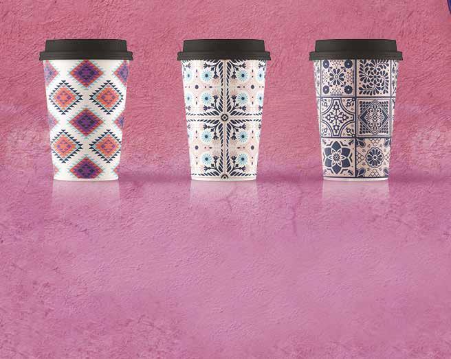 Each carton contains a random mix of cup designs, and the range of designs will be updated seasonally.