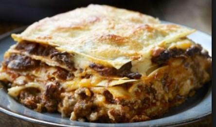 Lasagne 12 sheets lasagne 75g/3oz mature Cheddar cheese, grated 1 x 15ml Tbsp., Wooden spoon, pot stand x 2 Remember a 2.3 litre/4 pint shallow ovenproof dish to cook your lasagne in 1.