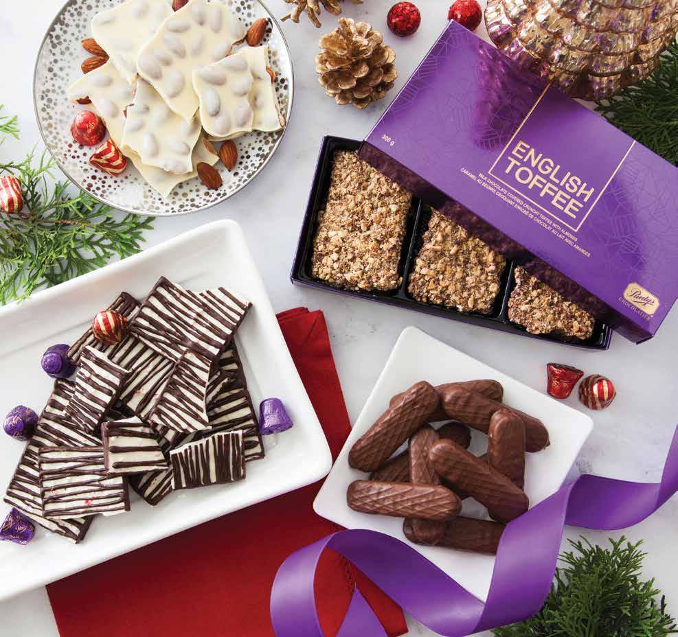 A. Almond Bark Purdys Chocolatier is the official chocolate of Christmas, and this traditional treat made with crunchy almonds is a very good example of why we re the reigning champs of Santa season.
