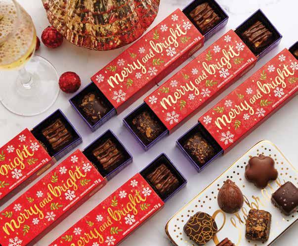 Mom Sarah Happy Holidays Bars Spread the holiday cheer with these special card boxes that open to reveal a creamy chocolate bar and a space for you to