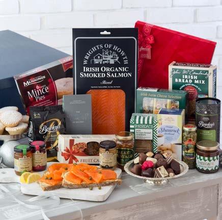 THESE PRODUCTS ARE AVAILABLE FOR SHIPPING INTO THE USA Dalkey Hamper no alcohol Dalkey Hamper - No Alcohol Wrights Award Winning Irish Organic Sliced Smoked Salmon 450g Selection of Cahill s Irish