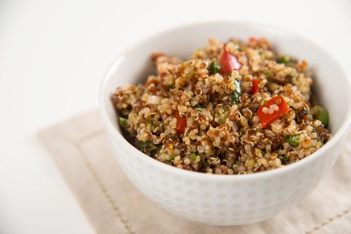 QUINOA FLAX TABOULEH Saucepan, measuring cups, knife, measuring spoons, medium bowl ½ cup cooked quinoa (chilled) 1 cup sliced cherry tomatoes 3 tablespoons fresh parsley, chopped ½ cup cucumber,