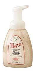Thieves Foaming Hand Soap Thieves Foaming Hand Soap will cleanse, defend, and condition the skin with the essential oil blend Thieves, pure lemon and orange essential oils, aloe, Ginkgo biloba, and