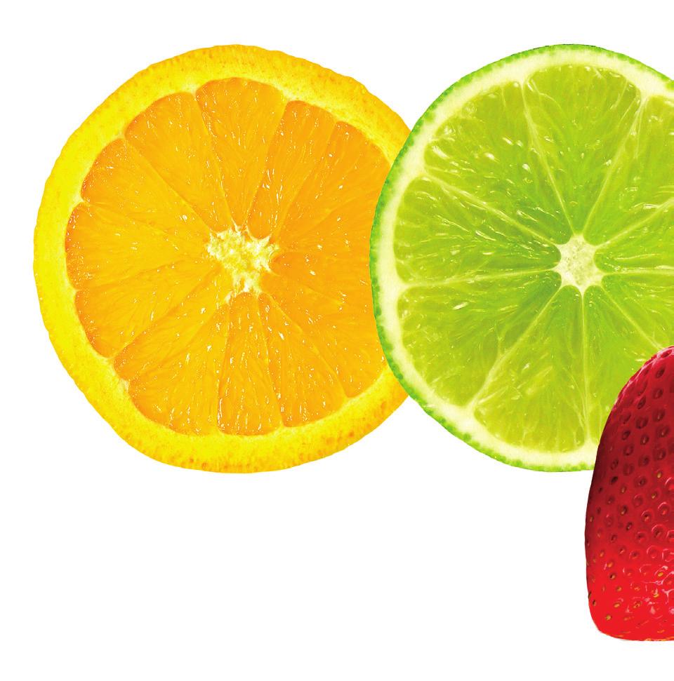 fruit, orange juice and grenadine