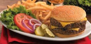 Burgers and Sandwiches Grab hold and hang on tight. Buster s Cheeseburger * A half-pound burger with American cheese.