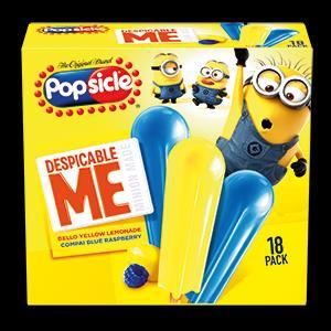 POPSICLE Minions INGREDIENTS: WATER, HIGH FRUCTOSE CORN