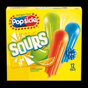 POPSICLE Sours INGREDIENTS: WATER, HIGH FRUCTOSE CORN