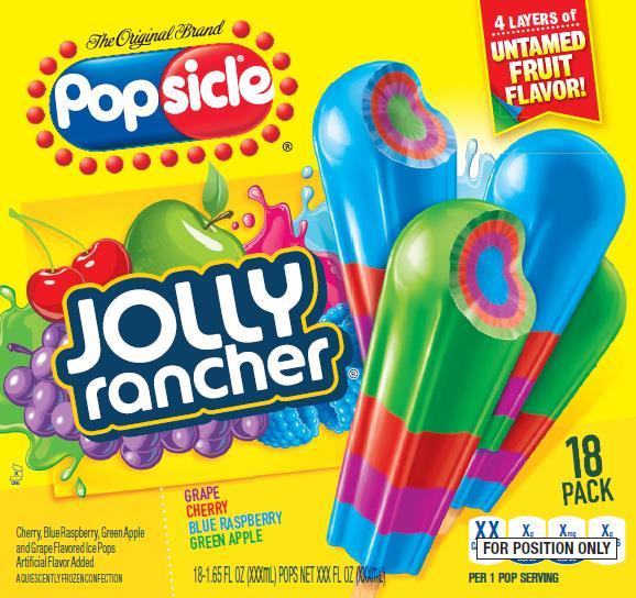 POPSICLE JOLLY RANCHER INGREDIENTS: WATER, HIGH FRUCTOSE CORN SYRUP, CORN