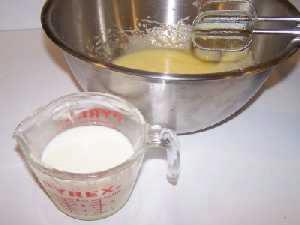 using a mixer (hand, electric, or just a large spoon,