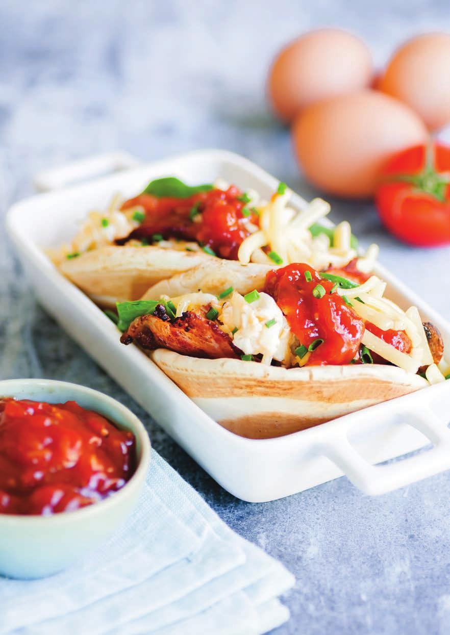 Breakfast Tacos SERVES: 4 PREP TIME: 10 MINS COOKING TIME: 10 MINS 250g Edlyn Buttermilk Pancake Mix 400g Wood s Tomato