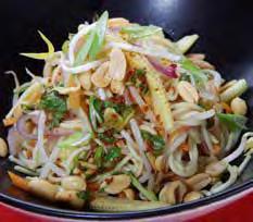 spring onion, finely chopped 40g fried peanuts 1. Cook the noodles according to instructions on the pack. 2. Heat the peanut oil in the icook Wok. Add the purple onion and fry for 1 minute.