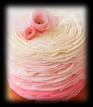 Natural flowers, lace, custom matched ribbon or cake toppers must be