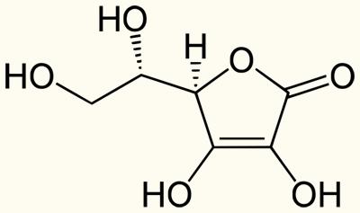 2.3. Fizikalna i kemijska svojstva Slika 1. Struktura askorbinske kiseline. Sustavno ime vitamina C, tj. askorbinske kiseline je (5R)-[(1S)-1,2-dihidroksietil]-3,4- dihidroksifuran-2(5h)-on [2].