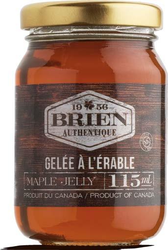 MAPLE JELLY A DELECTABLE SPREAD DESCRIPTION Enjoy the perfectly-balanced texture and taste of Brien maple jelly, made