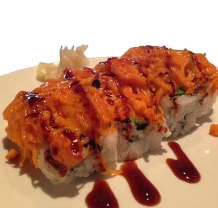 50 Spicy Salmon Crunchy Roll* Flash-fried spicy salmon and cucumber served with spicy mayo and yummy sauce. 9.