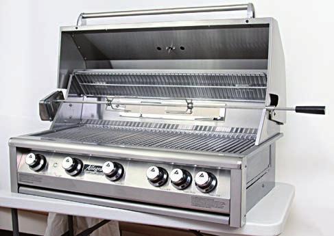 H 38 ALLEGRA GRILL (AHT-AL-38) < 5 MAIN BURNERS AT 15,000 BTU EACH ( 75,000 BTUS ) < 890 SQUARE INCHES OF TOTAL COOKING AREA