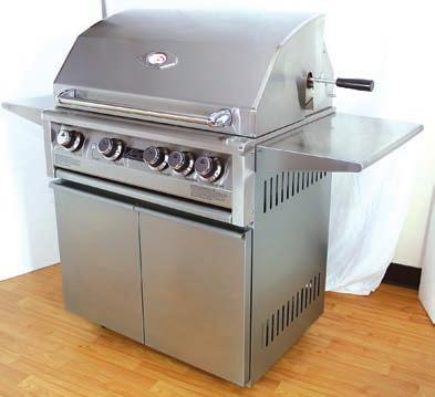 32 ALLEGRA GRILL (AHT-AL32F) < 4 MAIN BURNERS AT 15,000 BTU EACH ( 60,000 BTUS ) < 700 SQUARE INCHES OF TOTAL COOKING AREA (510 MAIN GRILLING AREA) < FOUR CASTER WHEELS, TWIN SIDE SHELVES < DOUBLE