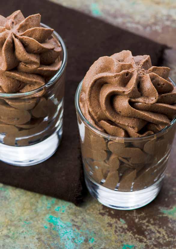 Gluten Hot chocolate mousse PREP TIME 5 MINS COOKING TIME 5 MINS 10 500ml whole milk 85g Essential Cuisine 125g dark chocolate 1.
