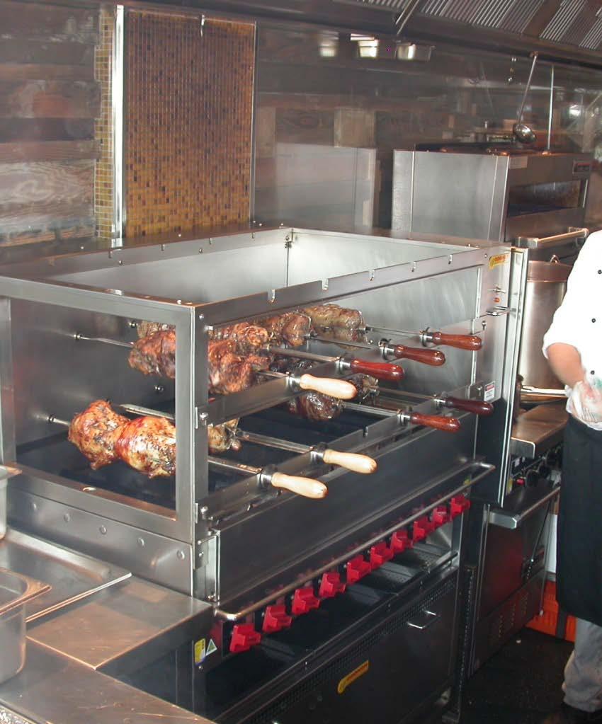 Specialty Grill - CHURRASCO Brazilian/South American style of cooking Skewer meat, chicken, fish & vegetables Cook over live coals, fire pit or gas burner Cockle Bay Sydney Can burn solid fuel (wood,