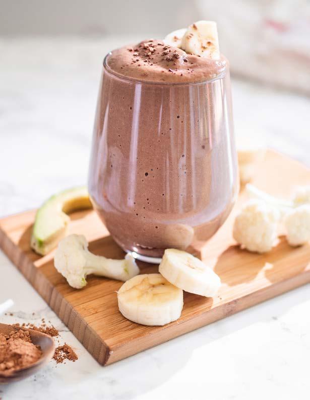 BEVE RAGES desserts Chocolate Pudding CHOCOLATE VEGGIE SMOOTHIE 2 SERVINGS 5 MINS SHAKE BLENDER 4 serving Double ingredients 45 NUTS BREAD FRUITS OVEN 35ºC 1 Premier Protein Chocolate Shake 1 cup