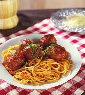 PRESSURE COOKING TIME: 40 MINUTES Spaghetti & Meatballs Ingredients 1 lb. spaghetti (cooked to preference) SAUCE: 2 tbsp.olive oil 1 medium onion, diced small 2 cloves garlic, minced Two 28 oz.