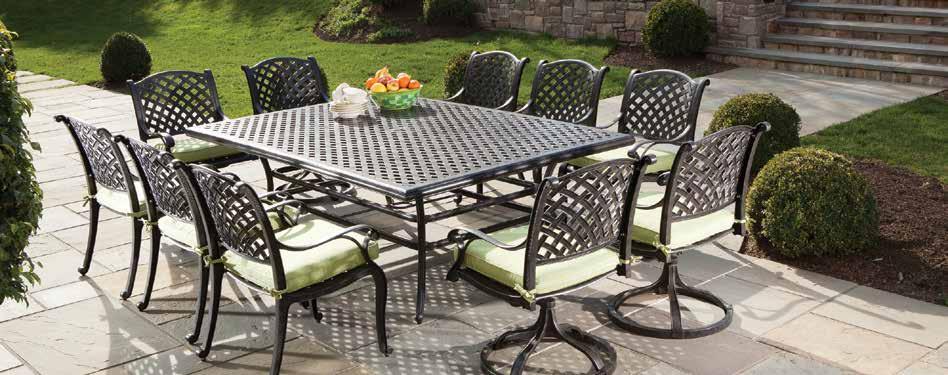 Regularly $4200 Sale $1999 7 piece dining set includes: 42 x 86 Bentley table and 6 chairs with premium Sunbrella cushions.