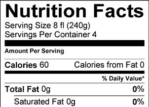 Beverage Nutrition Facts Labels Gatorade - Orange Kool-Aid Jammers - Tropical Punch Sunny Delight Ingredients: Water, sucrose syrup, glucosefructose syrip, citric acid, natural ornage flavor with