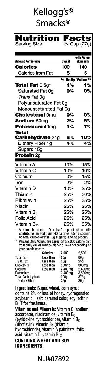 Cereal Nutrition Facts Labels Honey Smacks This institution is an equal opportunity provider.