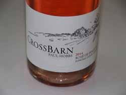 2014 CrossBarn by Paul Hobbs Sonoma Coast Rosé of Pinot Noir 12.9% alc., $18, screwcap. Moderate pink color in the glass. Lovely perfume of fresh crush strawberries and cranberries.