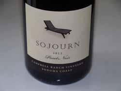 2013 Sojourn Campbell Ranch Vineyard Sonoma Coast Pinot Noir 14.2% alc., ph 3.66, TA 0.58, 300 cases, $59.