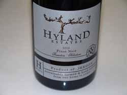 2013 Hyland Estates Dijon 115 Hyland Vineyards McMinnville Willamette Valley Pinot Noir 13.5% alc., ph 3.67, 45 cases, $60. Harvest Brix 22º-23º. Aged 9 months in neutral French oak barrels.