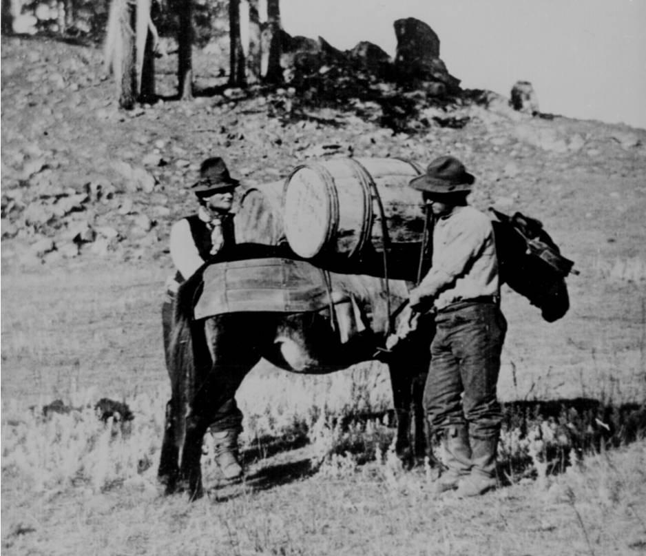 Reproduction of a still Pack animals were used to transport barrels of whiskey to remote places. Territory, just as it had been earlier in other parts of the country.