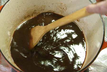 3 3 Add the granulated sugar, brown sugar, wine and Marsala to the pot.