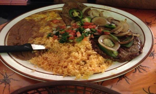HOUSE SPECIALTIES All plates are served with rice, refried beans, and warm tortillas. Pot boiled beans upon request. #24 STEAK PICADO...8.99 Tender pieces of steak sauteed in our ranchera sauce.