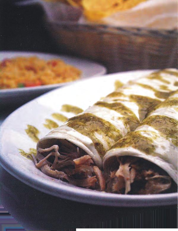 Special Dinners Yolandas... 10.00 Three chicken enchiladas, served with green sauce, guacamole, lettuce and rice Choripollo.