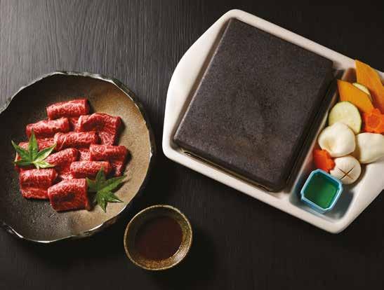 ISHIYAKI 石焼 The following two dishes are served as fresh ingredients with a hot stone plate, ready for you to cook