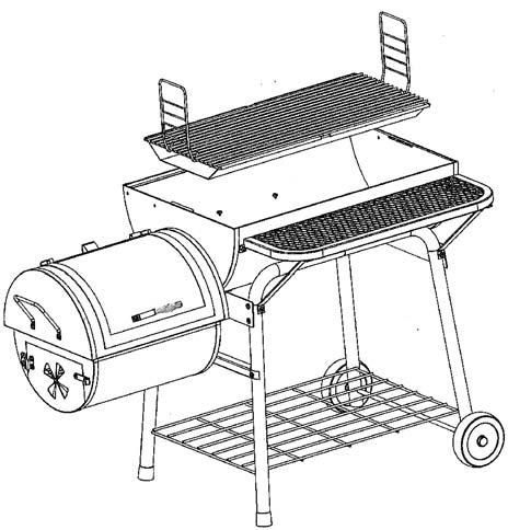 #14) to lower charcoal grate assembly into grill